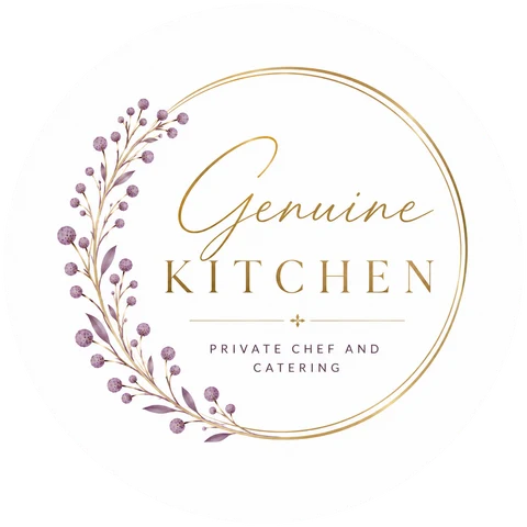 Genuine Kitchen logo — gold circle with lavender florals